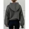 imageSOLY HUX Oversized Hoodies for Women Bow Print Hooded Sweatshirt Drop Shoulder Long Sleeve Loose Pullover TopGrey Bow