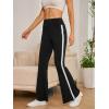 imageSOLY HUX Womens Flare Leggings High Waisted Sweatpants Bell Bottoms Bootcut Yoga PantsPlain Pure Solid Black
