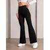 imageSOLY HUX Womens Flare Leggings High Waisted Sweatpants Bell Bottoms Bootcut Yoga PantsPure Black Solid