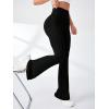 imageSOLY HUX Womens Flare Leggings High Waisted Sweatpants Bell Bottoms Bootcut Yoga PantsSolid Plain Black