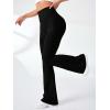imageSOLY HUX Womens Flare Leggings High Waisted Sweatpants Bell Bottoms Bootcut Yoga PantsSolid Plain Black