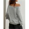 imageSOLY HUX Womens Off Shoulder Letter Graphic Sweatshirts Long Sleeve Baggy Pullover StreetwearGrey Letter
