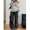 imageSOLY HUX Womens Off Shoulder Letter Graphic Sweatshirts Long Sleeve Baggy Pullover StreetwearGrey Letter
