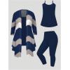 imageSOLY HUX Womens Plus Size 3 Piece Yoga Outfits Color Block Print Cardigan and Cami Tops with Pants Activewear SetMulticoloured Geometric