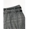 imageSOLY HUX Womens Plus Size Dress Pants Plaid Wide Leg High Waisted Work Office Tailored Pants with BeltBlue Plaid