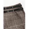 imageSOLY HUX Womens Plus Size Dress Pants Plaid Wide Leg High Waisted Work Office Tailored Pants with BeltBrown
