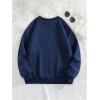 imageSOLY HUX Womens Sweatshirt Letter Print Graphic Drop Shoulder Long Sleeve Pullover TopsDark Blue Graphic