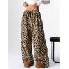 imageSOLY HUX Womens Wide Leg Sweatpants Drawstring Baggy Trousers High Waisted Loose Casual Jogger PantsKhaki Leopard