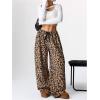 imageSOLY HUX Womens Wide Leg Sweatpants Drawstring Baggy Trousers High Waisted Loose Casual Jogger PantsKhaki Leopard