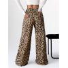 imageSOLY HUX Womens Wide Leg Sweatpants Drawstring Baggy Trousers High Waisted Loose Casual Jogger PantsKhaki Leopard