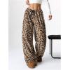 imageSOLY HUX Womens Wide Leg Sweatpants Drawstring Baggy Trousers High Waisted Loose Casual Jogger PantsKhaki Leopard