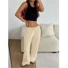 imageSOLY HUX Womens Wide Leg Sweatpants Drawstring Baggy Trousers High Waisted Loose Casual Jogger PantsPlain Beige