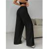 imageSOLY HUX Womens Wide Leg Sweatpants Drawstring Baggy Trousers High Waisted Loose Casual Jogger PantsPlain Black