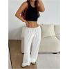 imageSOLY HUX Womens Wide Leg Sweatpants Drawstring Baggy Trousers High Waisted Loose Casual Jogger PantsPlain White