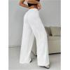 imageSOLY HUX Womens Wide Leg Sweatpants Drawstring Baggy Trousers High Waisted Loose Casual Jogger PantsPlain White