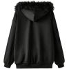 imageSOLY HUX Womens Y2K Zip Up Hoodie Streetwear Graphic Hoodies Y2k Jacket with Faux Fur Collar 90s Fall Gothic OutfitsBlack Graphic