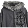 imageSOLY HUX Womens Y2K Zip Up Hoodie Streetwear Graphic Hoodies Y2k Jacket with Faux Fur Collar 90s Fall Gothic OutfitsGrey Graphic