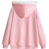 imageSOLY HUX Womens Y2K Zip Up Hoodie Streetwear Graphic Hoodies Y2k Jacket with Faux Fur Collar 90s Fall Gothic OutfitsPink Graphic