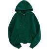 imageSOLY HUX Hoodies for Women Drawstring Long Sleeve Drop Shoulder Pullover Sweatshirt with PocketPlain Dark Green