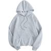 imageSOLY HUX Hoodies for Women Drawstring Long Sleeve Drop Shoulder Pullover Sweatshirt with PocketPlain Light Grey
