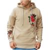 imageSOLY HUX Mens Graphic Hoodies Floral Letter Print Drawstring Long Sleeve Oversized Pullover SweatshirtApricot Floral