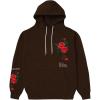 imageSOLY HUX Mens Graphic Hoodies Floral Letter Print Drawstring Long Sleeve Oversized Pullover SweatshirtBrown Floral