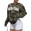 imageSOLY HUX Womens Camo Graphic Crewneck Sweatshirt Long Sleeve Y2K Vintage Pullover Streetwear TopsMulticoloured Letter