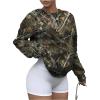imageSOLY HUX Womens Camo Graphic Crewneck Sweatshirt Long Sleeve Y2K Vintage Pullover Streetwear TopsMulticoloured Printed