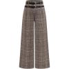 imageSOLY HUX Womens Plus Size Dress Pants Plaid Wide Leg High Waisted Work Office Tailored Pants with BeltBrown