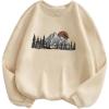 imageSOLY HUX Womens Sweatshirt Letter Print Graphic Drop Shoulder Long Sleeve Pullover TopsApricot Graphic