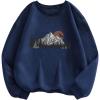 imageSOLY HUX Womens Sweatshirt Letter Print Graphic Drop Shoulder Long Sleeve Pullover TopsDark Blue Graphic
