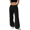 imageSOLY HUX Womens Wide Leg Sweatpants Drawstring Baggy Trousers High Waisted Loose Casual Jogger PantsPlain Black