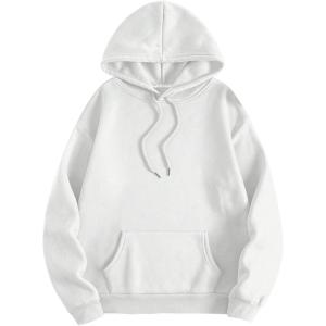 imageSOLY HUX Hoodies for Women Drawstring Long Sleeve Drop Shoulder Pullover Sweatshirt with PocketPure White