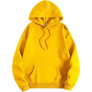 imageSOLY HUX Hoodies for Women Drawstring Long Sleeve Drop Shoulder Pullover Sweatshirt with PocketPure Yellow