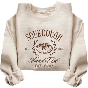 imageSOLY HUX Womens Crewneck Graphic Sweatshirts Long Sleeve Oversized Loose Fit Shirts Drop Shoulder Pullover Casual TopsApricot Graphic