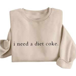 imageSOLY HUX Womens Crewneck Graphic Sweatshirts Long Sleeve Oversized Loose Fit Shirts Drop Shoulder Pullover Casual TopsApricot Letter
