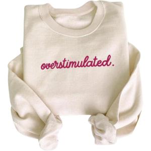 imageSOLY HUX Womens Crewneck Graphic Sweatshirts Long Sleeve Oversized Loose Fit Shirts Drop Shoulder Pullover Casual TopsApricot Pink Letter
