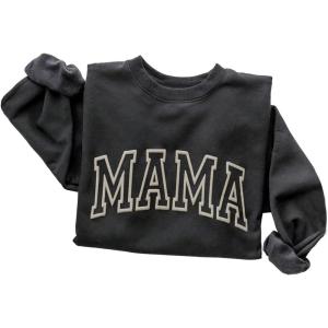 imageSOLY HUX Womens Crewneck Graphic Sweatshirts Long Sleeve Oversized Loose Fit Shirts Drop Shoulder Pullover Casual TopsDark Grey Letter