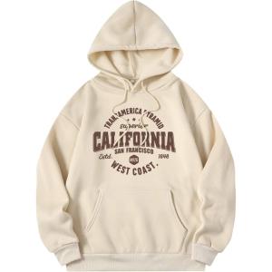 imageSOLY HUX Womens Cute Hoodies Graphic Preppy Sweatshirts for Teen Girls Long Sleeve Pullovers Fall Outfits with PocketsApricot