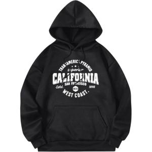 imageSOLY HUX Womens Cute Hoodies Graphic Preppy Sweatshirts for Teen Girls Long Sleeve Pullovers Fall Outfits with PocketsBlack Ca