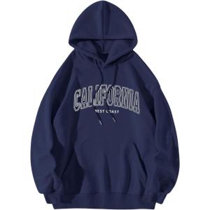 imageSOLY HUX Womens Cute Hoodies Graphic Preppy Sweatshirts for Teen Girls Long Sleeve Pullovers Fall Outfits with PocketsDark Blue
