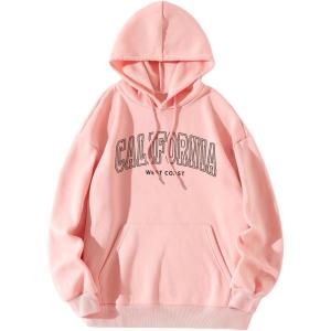 imageSOLY HUX Womens Cute Hoodies Graphic Preppy Sweatshirts for Teen Girls Long Sleeve Pullovers Fall Outfits with PocketsLight Pink