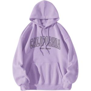 imageSOLY HUX Womens Cute Hoodies Graphic Preppy Sweatshirts for Teen Girls Long Sleeve Pullovers Fall Outfits with PocketsLilac Purple Letter