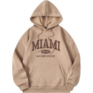 imageSOLY HUX Womens Cute Hoodies Graphic Preppy Sweatshirts for Teen Girls Long Sleeve Pullovers Fall Outfits with PocketsMocha Brown Ca