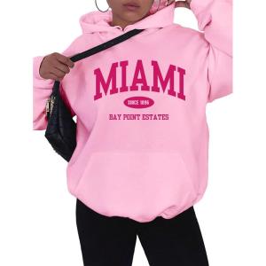 imageSOLY HUX Womens Cute Hoodies Graphic Preppy Sweatshirts for Teen Girls Long Sleeve Pullovers Fall Outfits with PocketsPink Letter