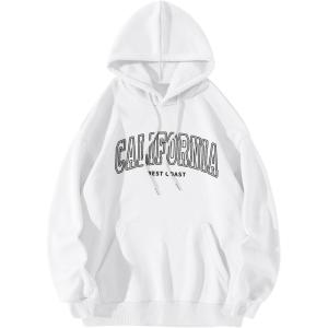 imageSOLY HUX Womens Cute Hoodies Graphic Preppy Sweatshirts for Teen Girls Long Sleeve Pullovers Fall Outfits with PocketsWhite Letter