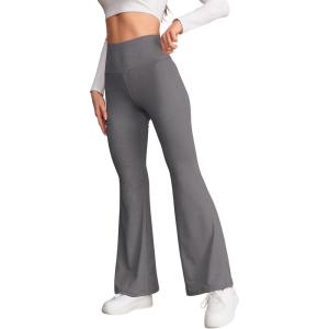 imageSOLY HUX Womens Flare Leggings High Waisted Sweatpants Bell Bottoms Bootcut Yoga PantsSolid Grey