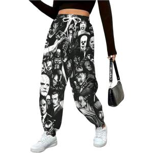 imageSOLY HUX Womens Plus Size Gothic Pants Drawstring Waist Graphic Print Joggers SweatpantsBlack Graphic