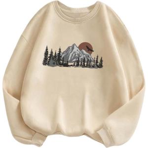 imageSOLY HUX Womens Sweatshirt Letter Print Graphic Drop Shoulder Long Sleeve Pullover TopsApricot Graphic