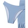 imageSOLY HUX Bathing Suit for Women 3 Piece Swimsuit Twist Front Push Up Bikini Sets with Cover Up Beach SkirtPure Blue